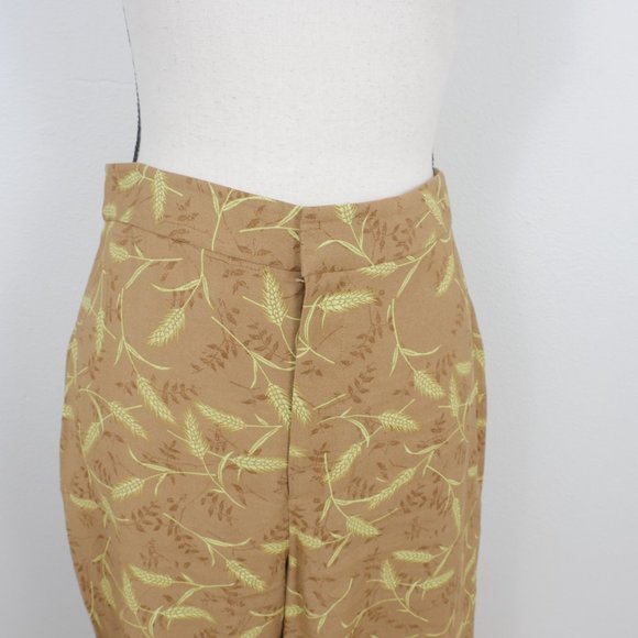 Paris Atelier & other stories Tan Yellow Floral High Waist Wide Leg SZ 6 Pants - Picture 3 of 10